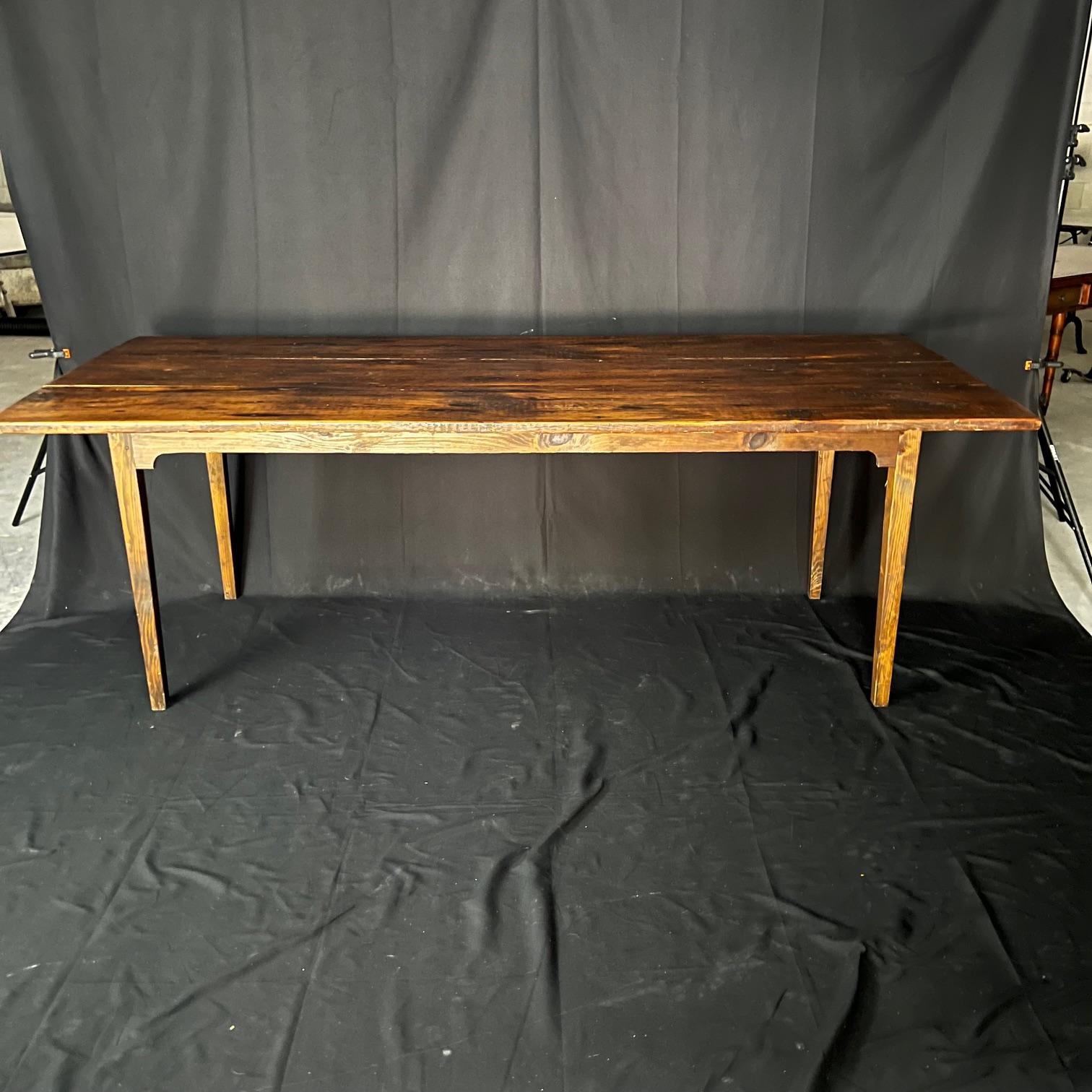 French Provincial Pine Farm Dining Table For Sale 5