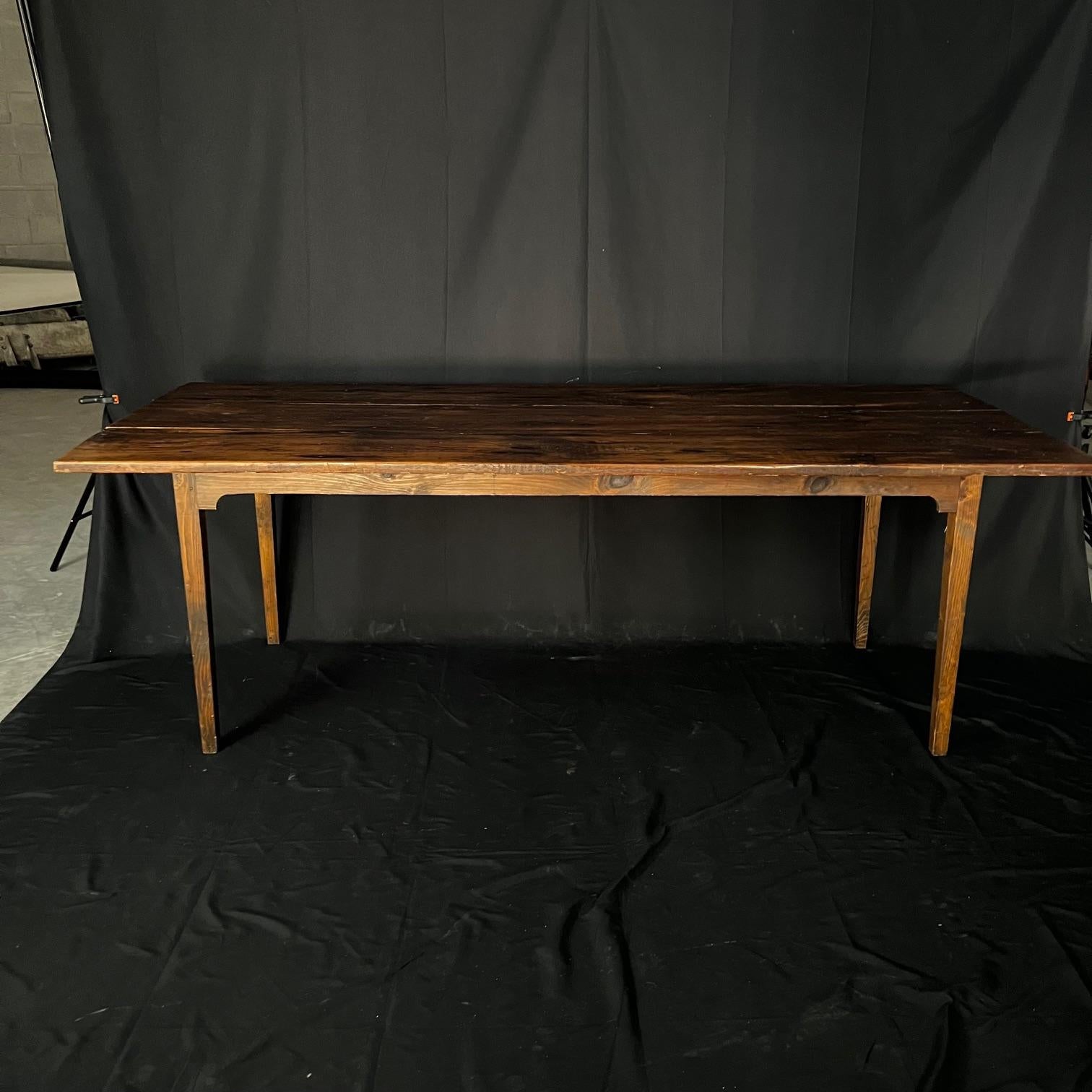 French Provincial Pine Farm Dining Table For Sale 6