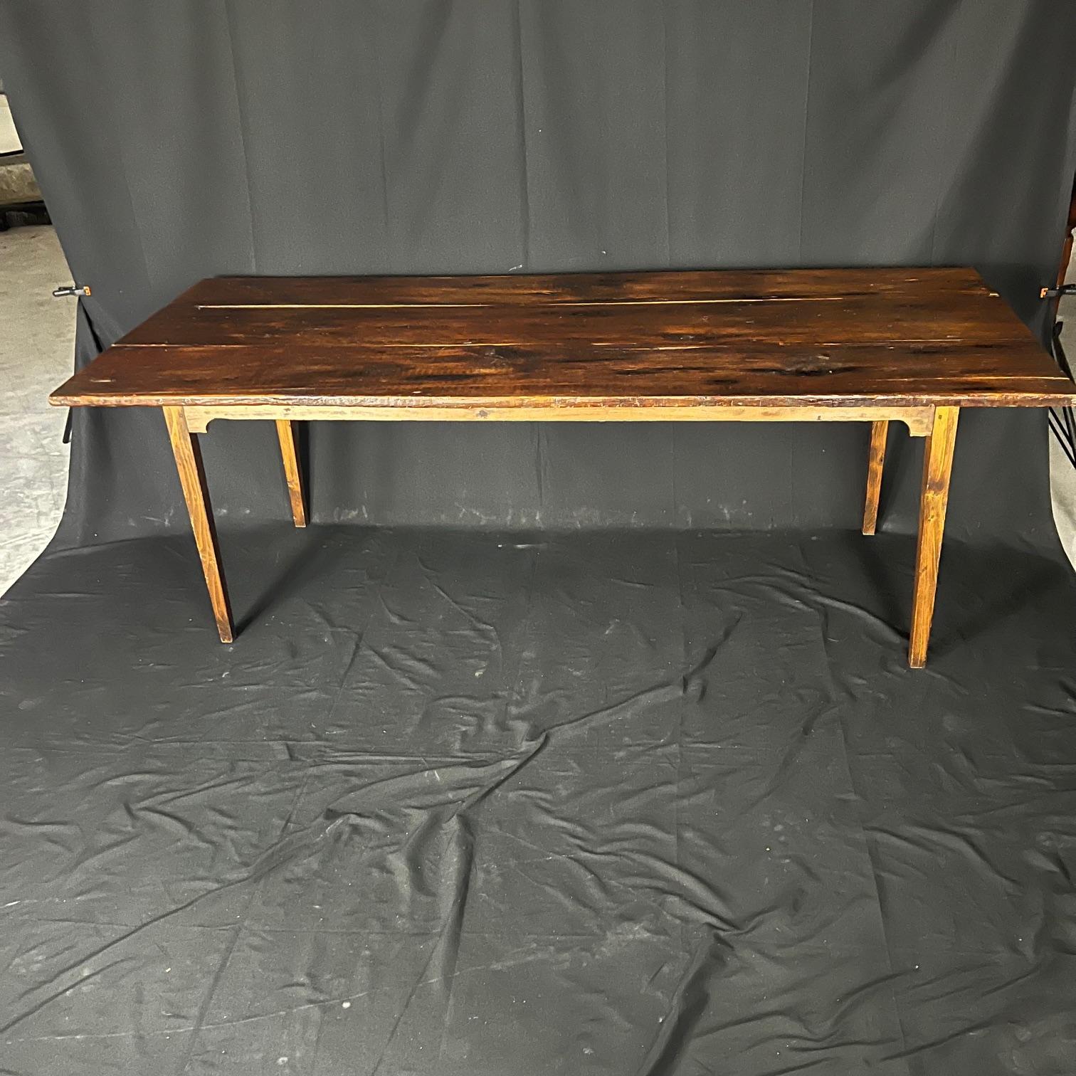 French Provincial Pine Farm Dining Table For Sale 9