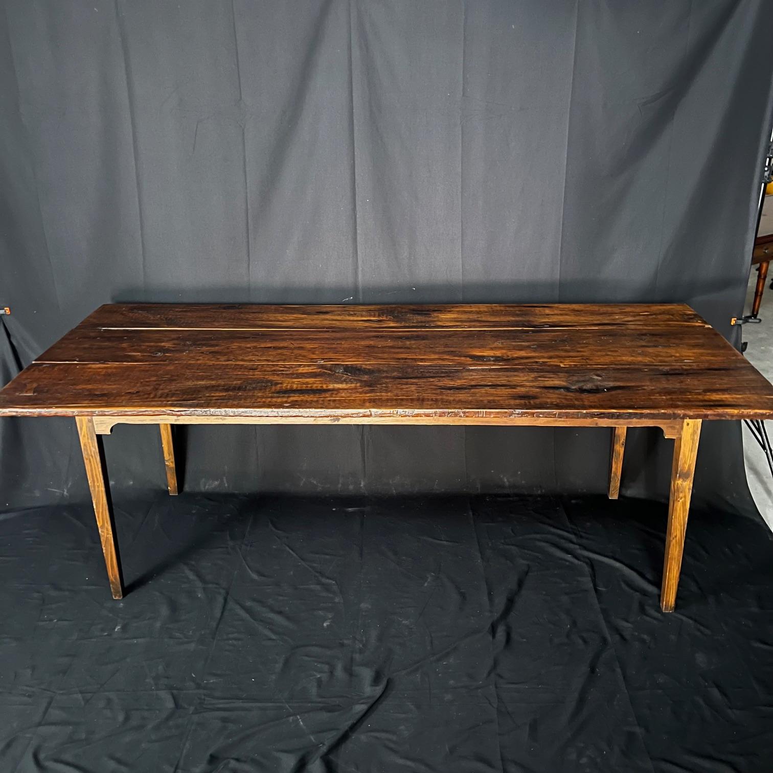French Provincial Pine Farm Dining Table For Sale 3