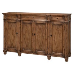French Provincial Pine Sideboard with Diamond Panel Doors