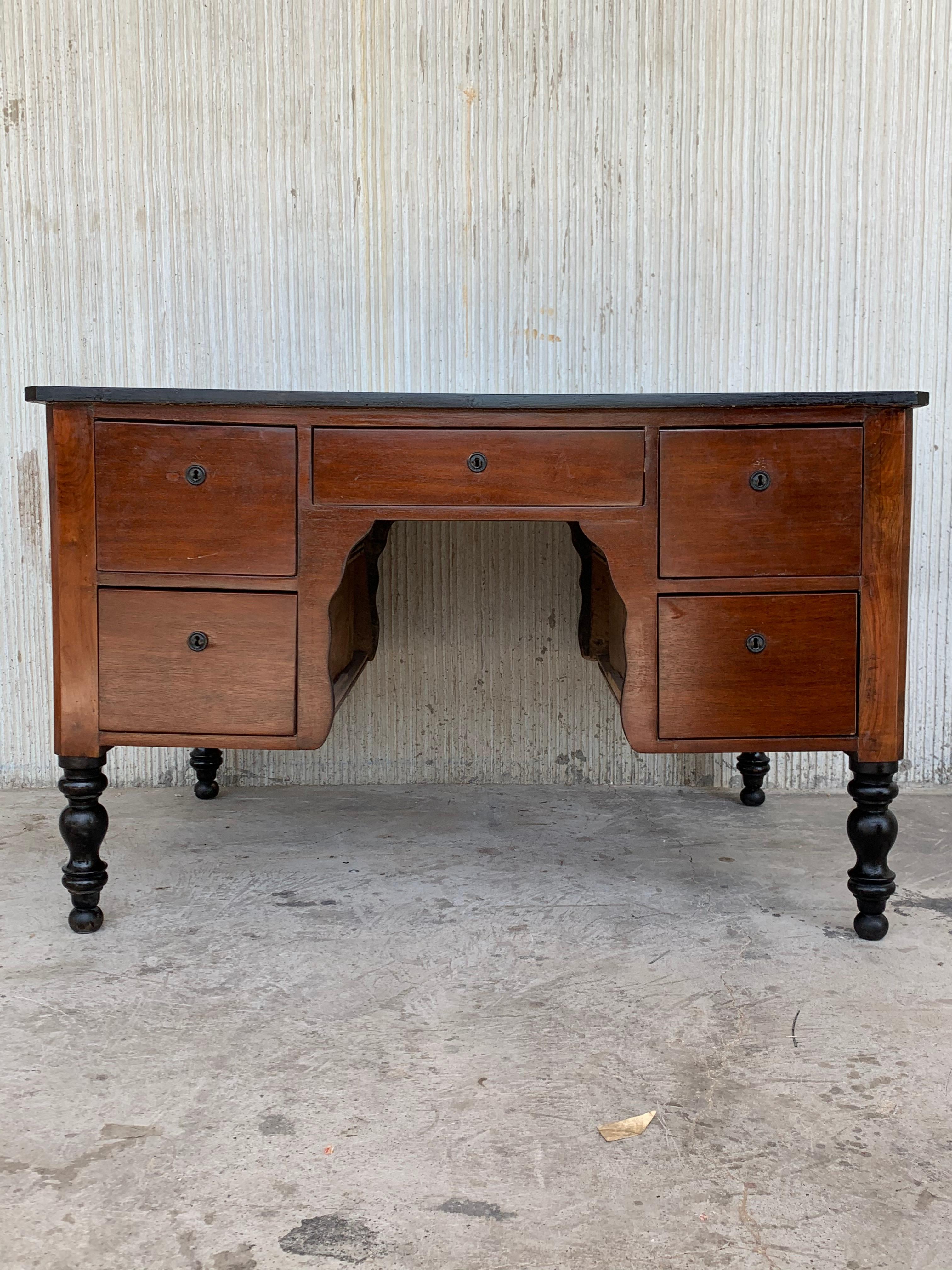 This early (circa 1830) French Provincial plantation style walnut secretary desk
This is an especially fine piece of furniture made from fine quality figured fiddle back mahogany with mahogany lined drawers and a desk drawer with writing slope and