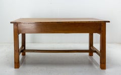 French Provincial Refectory Table Cherry Wood Server Dining Table, circa 1960