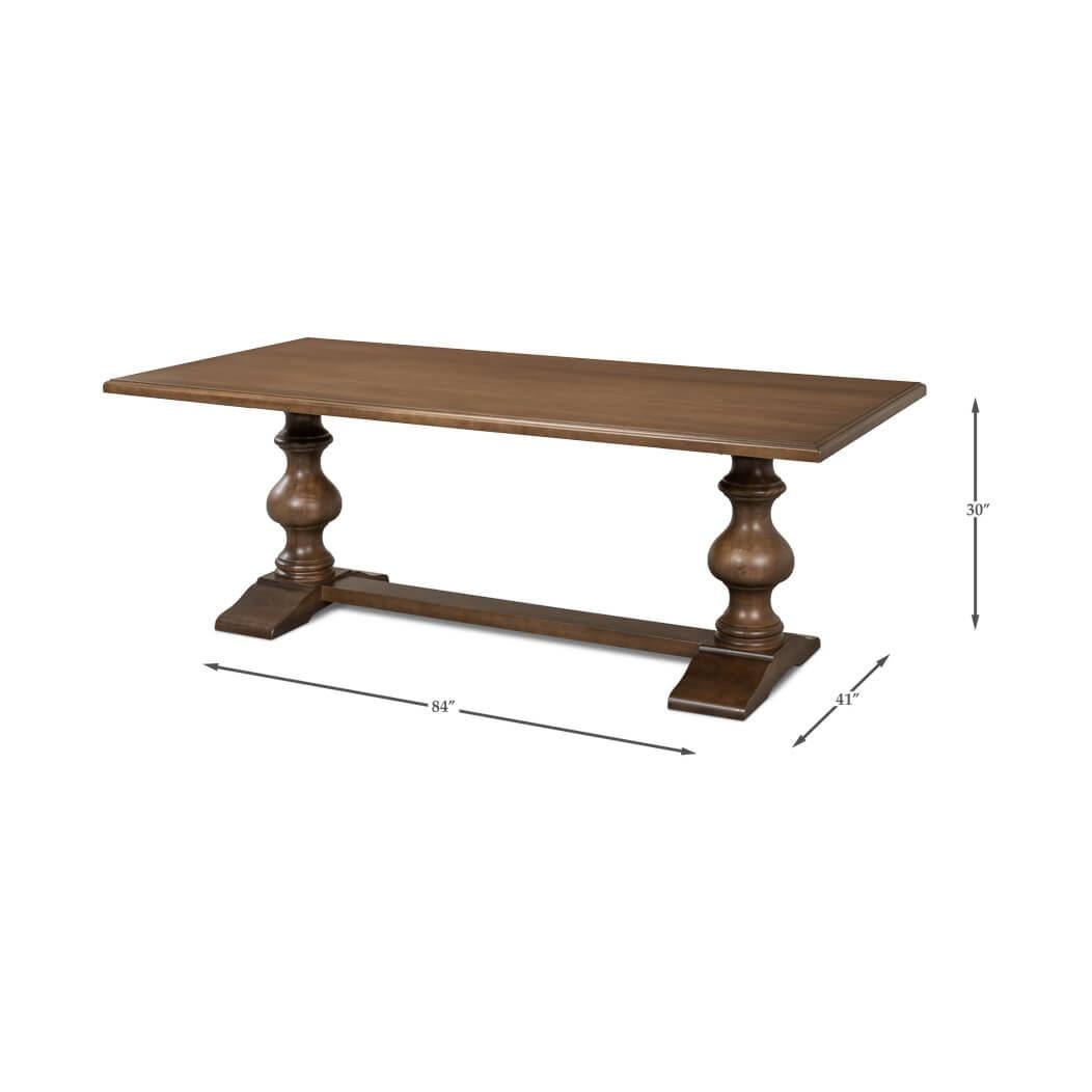 Wood French Provincial Refectory Table For Sale