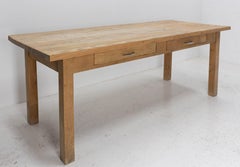 French Provincial Refectory Table Oak and Pine Server Dining Table, circa 1960