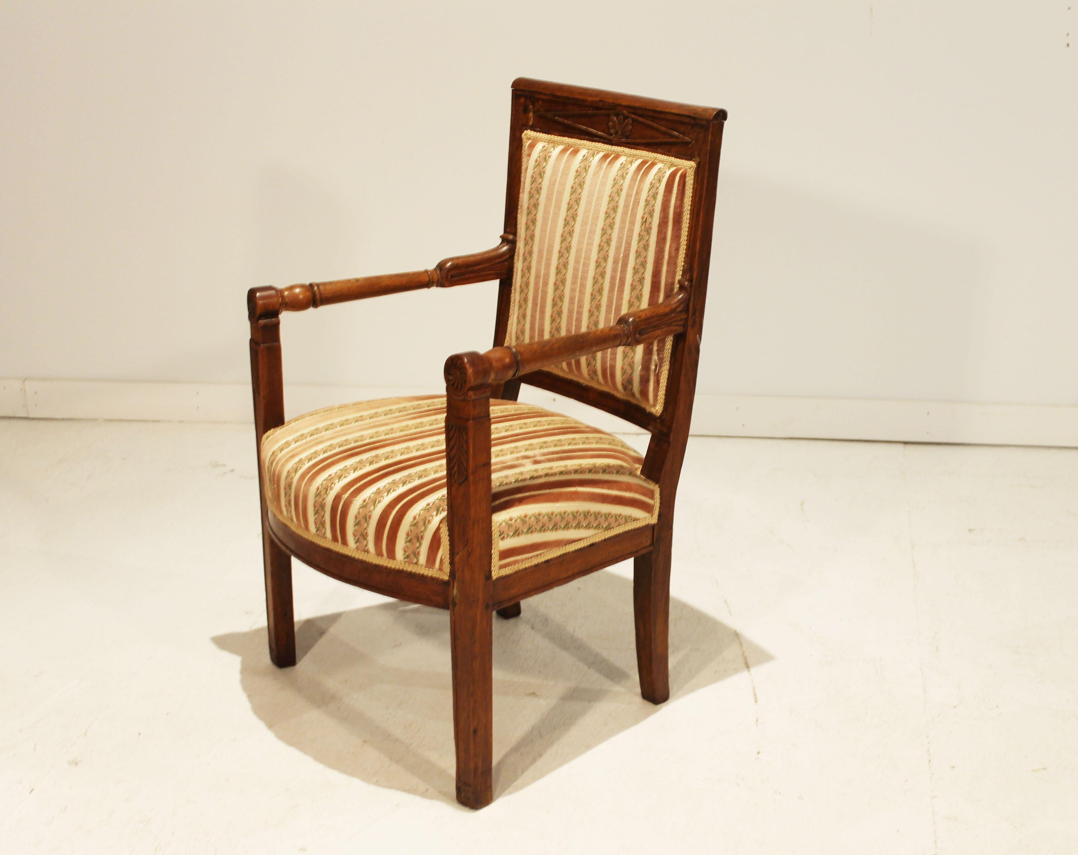 Fruitwood French Provincial Restauration Fauteuil Chair