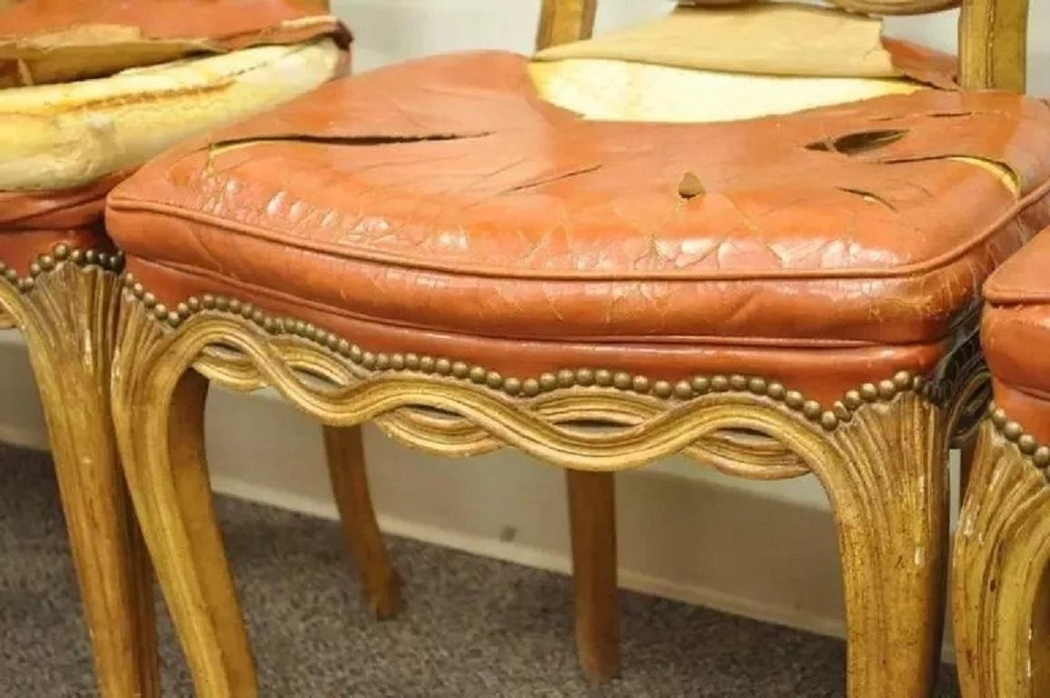 Sconosciuto Sedie da pranzo French Rococo con schienale Pretzel Hollywood Regency - Set di 6 in vendita