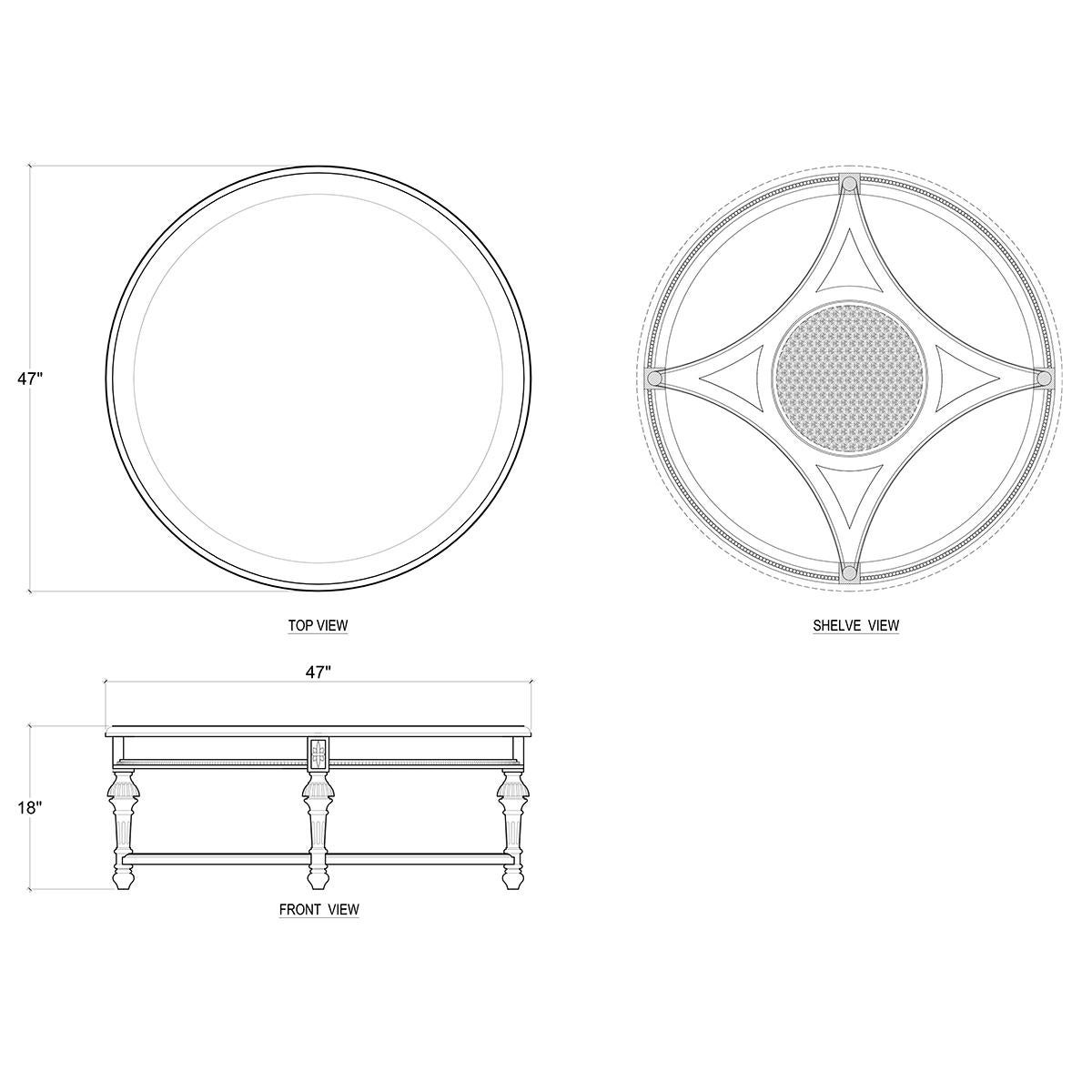 Asiatique Table basse ronde provinciale française en vente