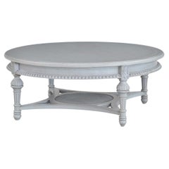 French Provincial Round Coffee Table - Gray