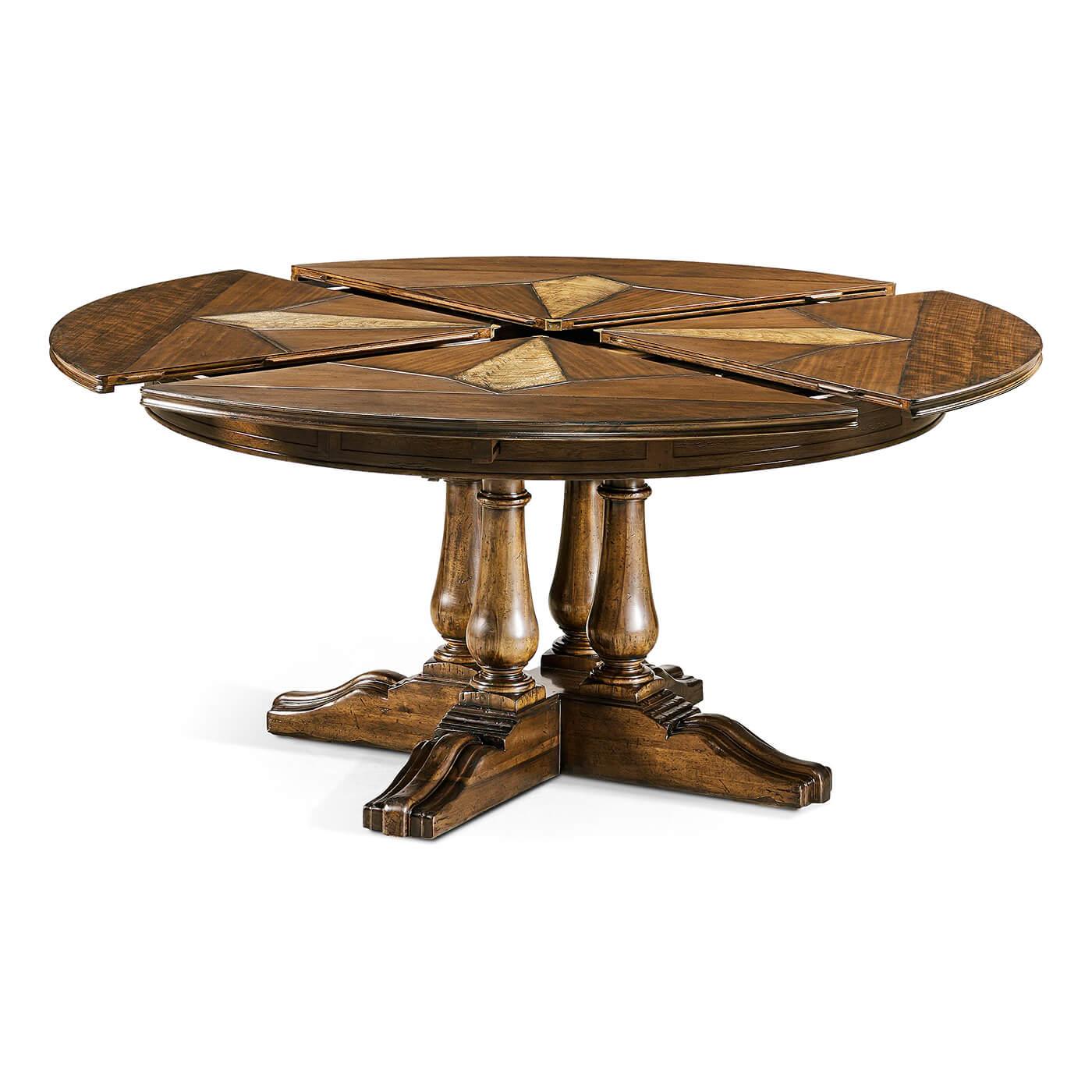 French Provincial Round Extension Dining Table For Sale at 1stDibs