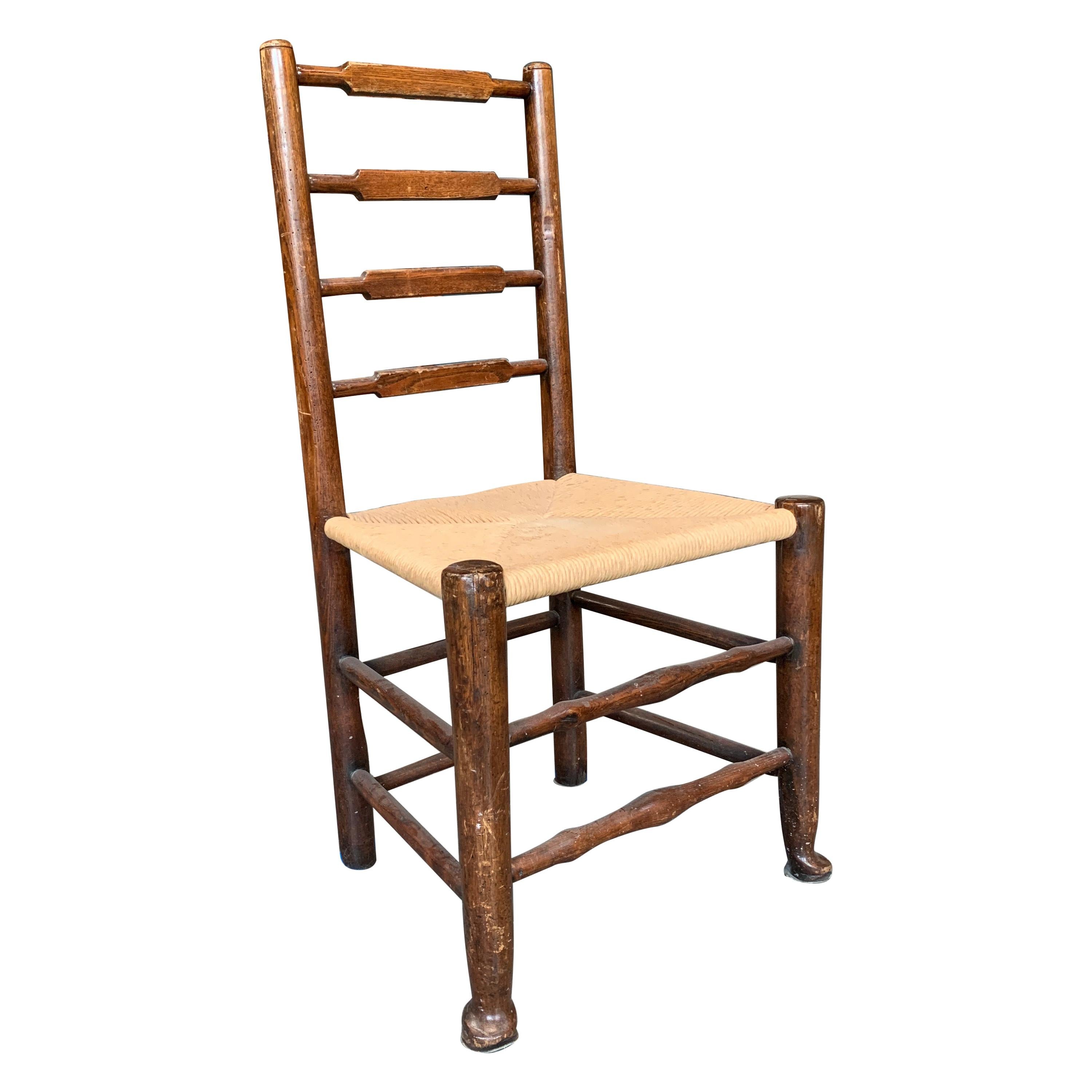 French Provincial Rush Seat Ladder Back Dining Chair