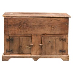 French Provincial Rustic Buffet Cabinet in Solid Wood, Circa 1900