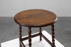 French Provincial Rustic Oak Stool, circa 1900
