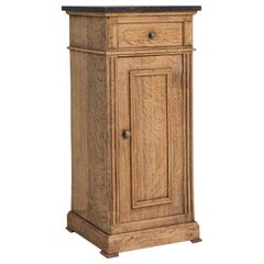 Beistellschrank im französischen Landhausstil, Eiche und Marmor, 19. Jahrhundert, Frankreich