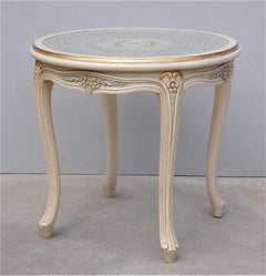 French Provincial Side Table with Cane Top, 20th Century, France