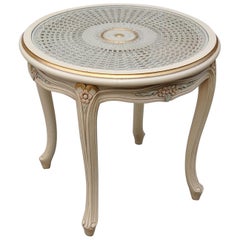 Vintage French Provincial Side Table with Cane Top, 20th Century, France