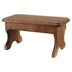 French Provincial Small 19th century rustic oak bench, France