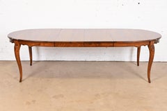 French Provincial Solid Birch Extension Dining Table, Newly Refinished