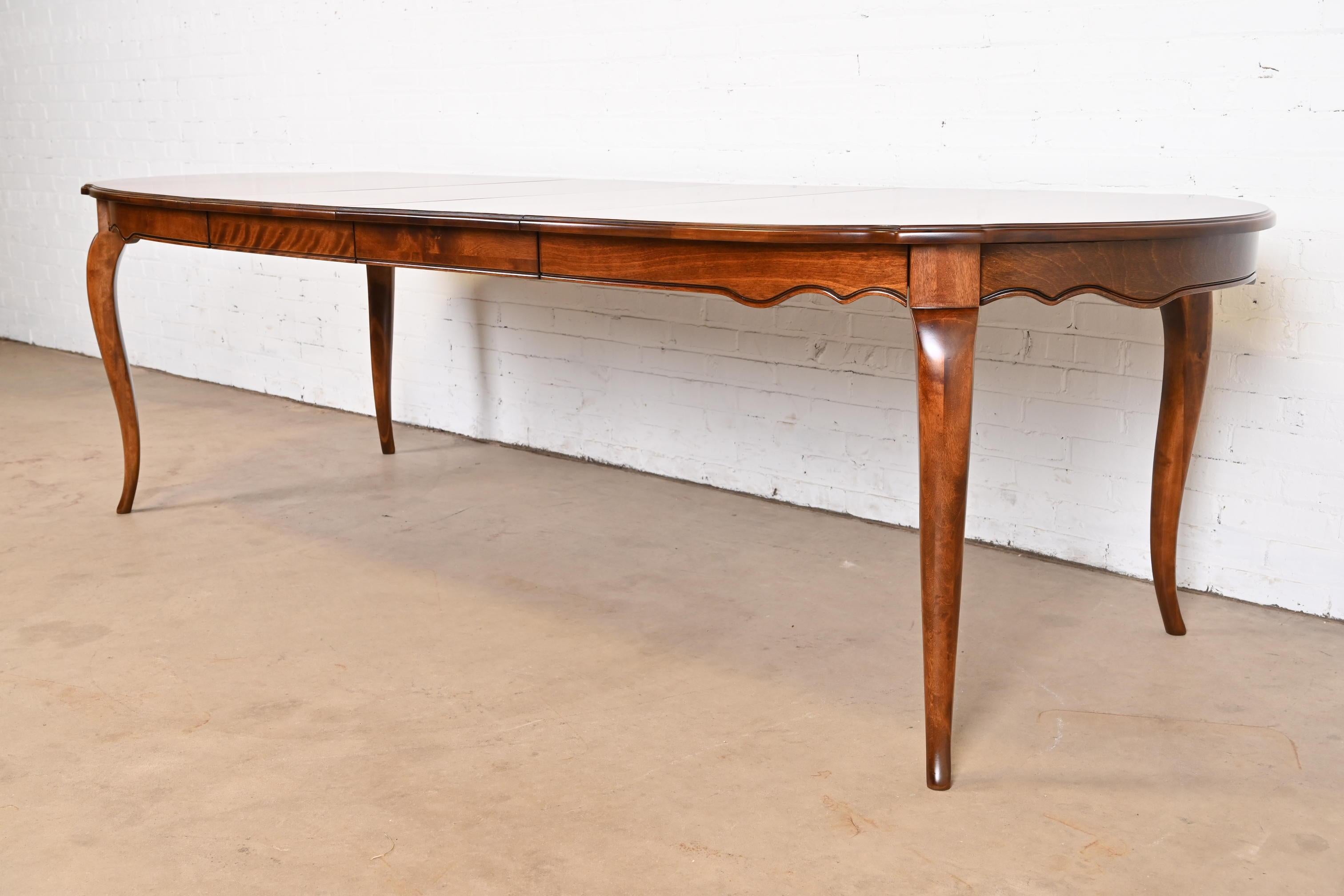20th Century French Provincial Solid Birch Extension Dining Table, Newly Refinished For Sale