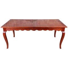 French Provincial Solid Cherry Extension Dining Table by Wright Table Company