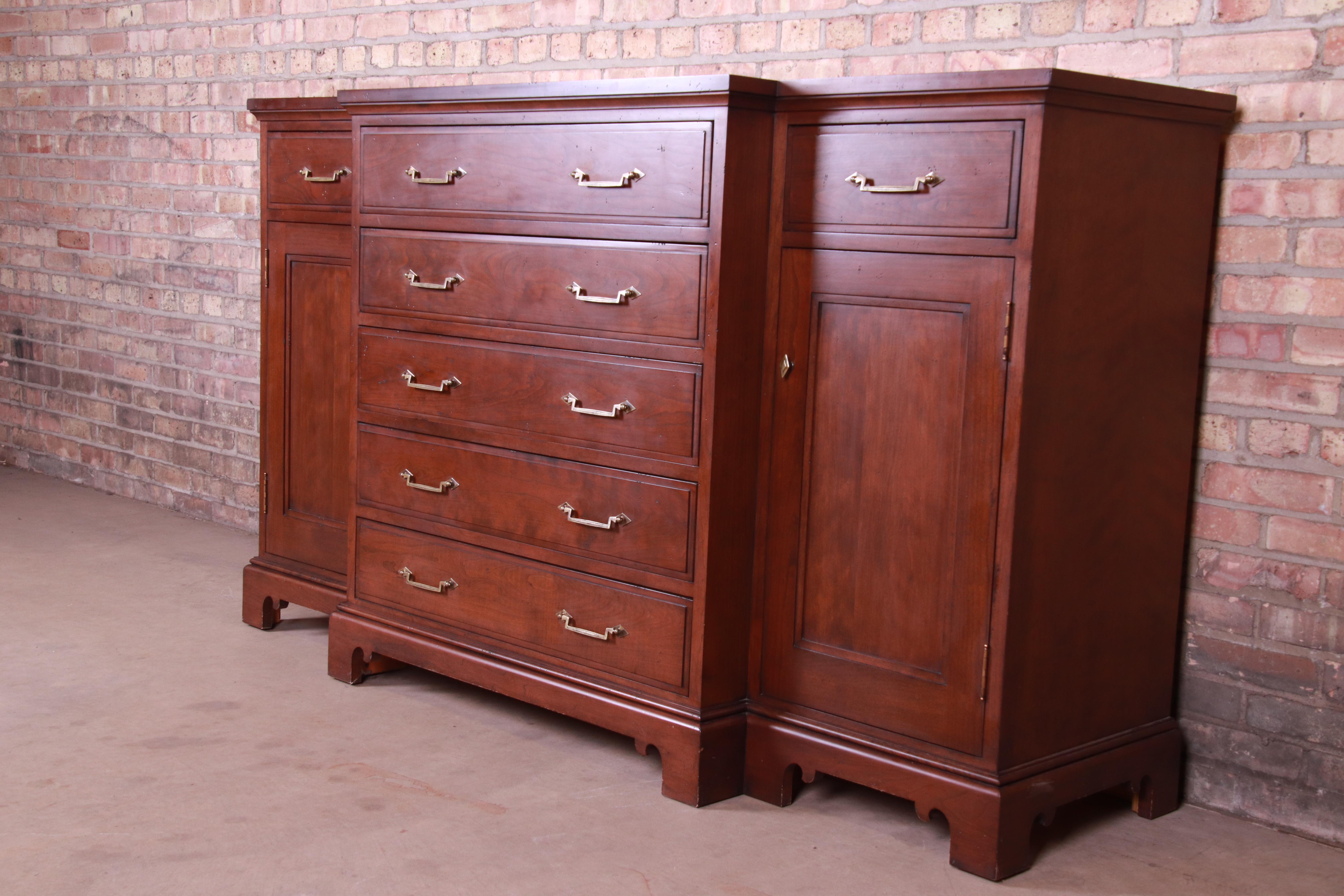 French Provincial Solid Mahogany Marble Top Sideboard Attributed to Grange In Good Condition In South Bend, IN