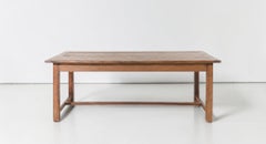 French Provincial Solid Oak Farmhouse Harvest Table, Early to Mid-19th Century