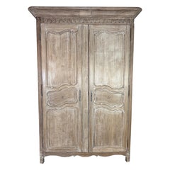 French Provincial Star-Inlaid Armoire, 18th-century