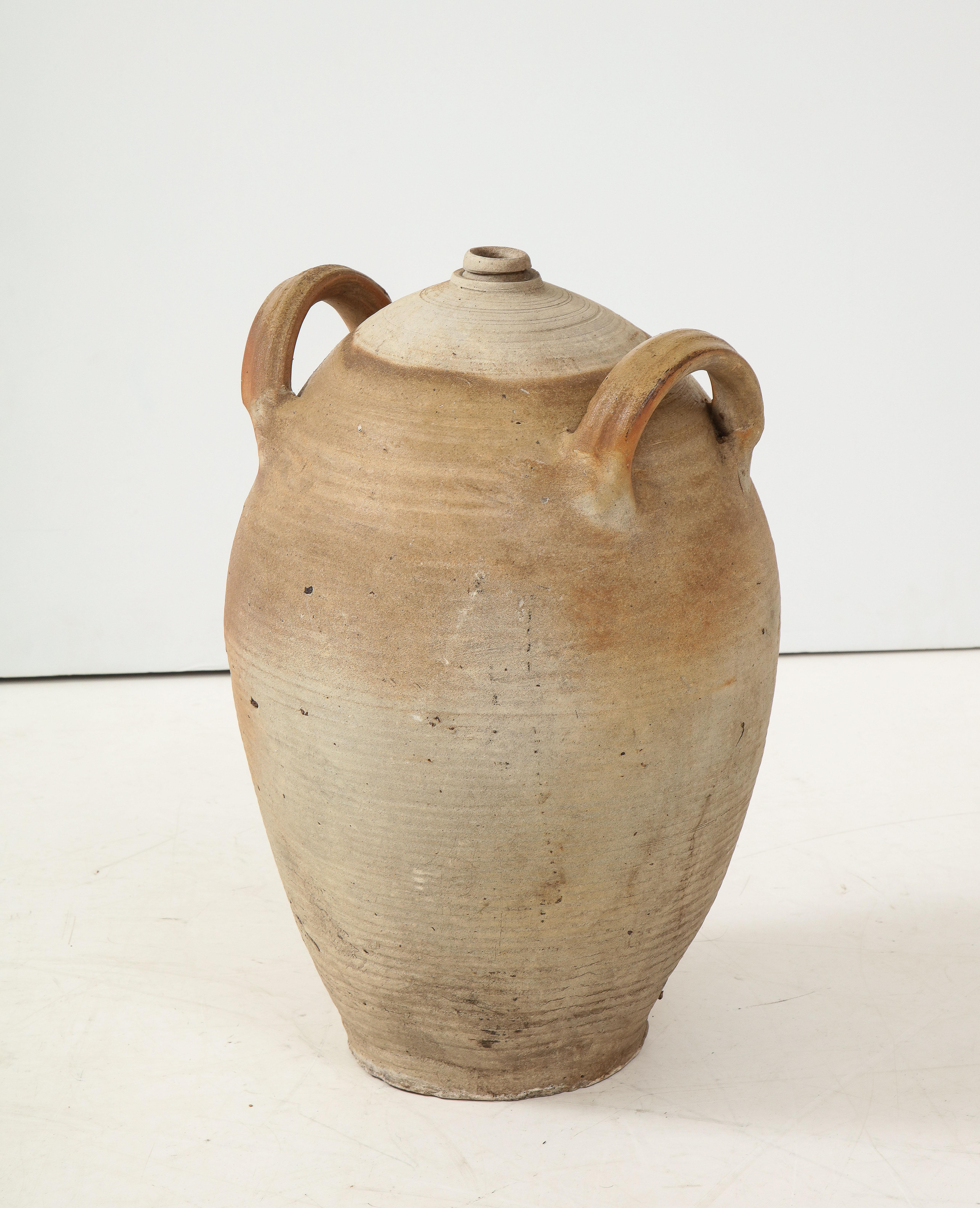 French Provincial Stoneware Vintage Pottery Oil Jar, Jug, Vase or Vessel 6