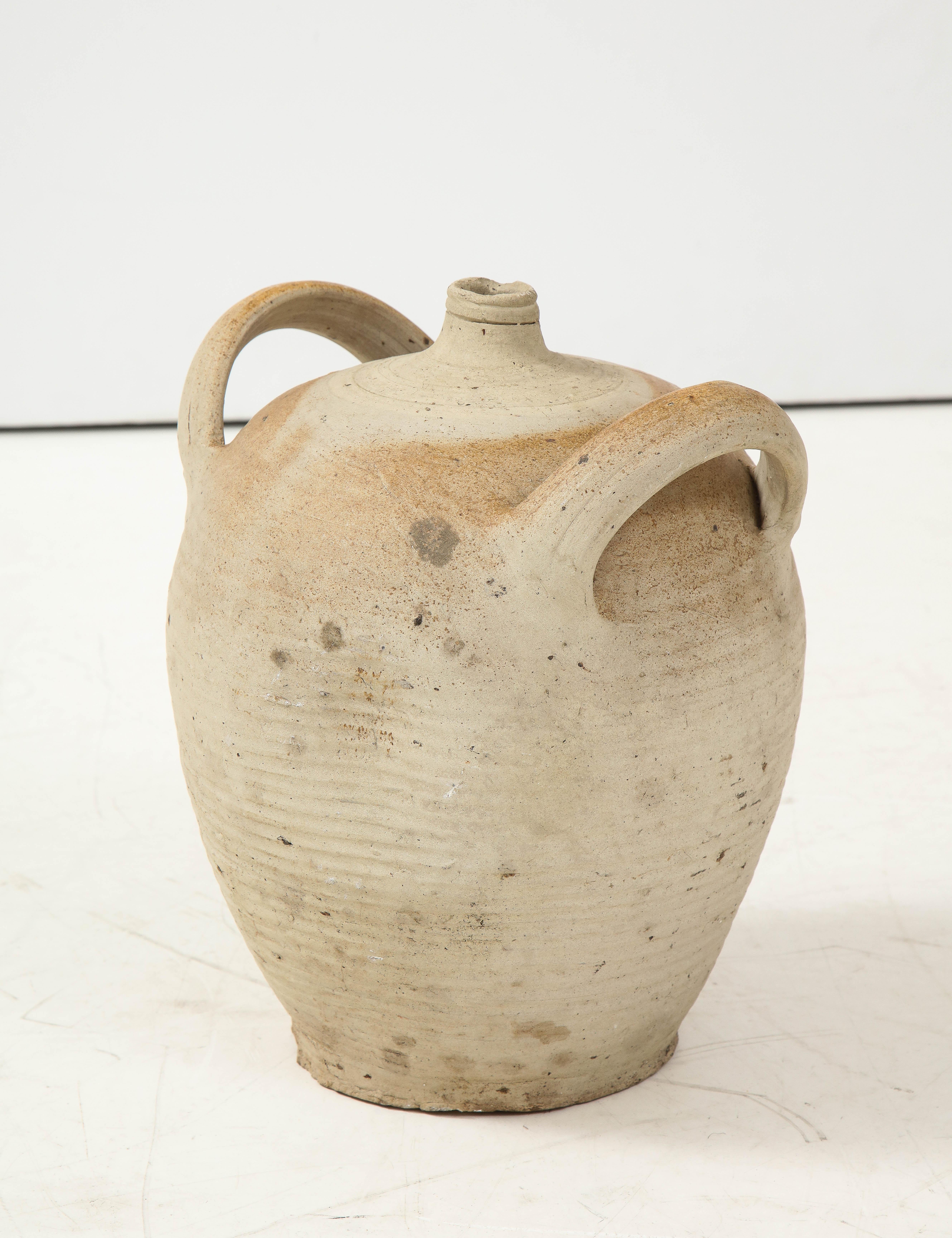French Provincial Stoneware Vintage Pottery Oil Jar, Jug, Vase or Vessel 7
