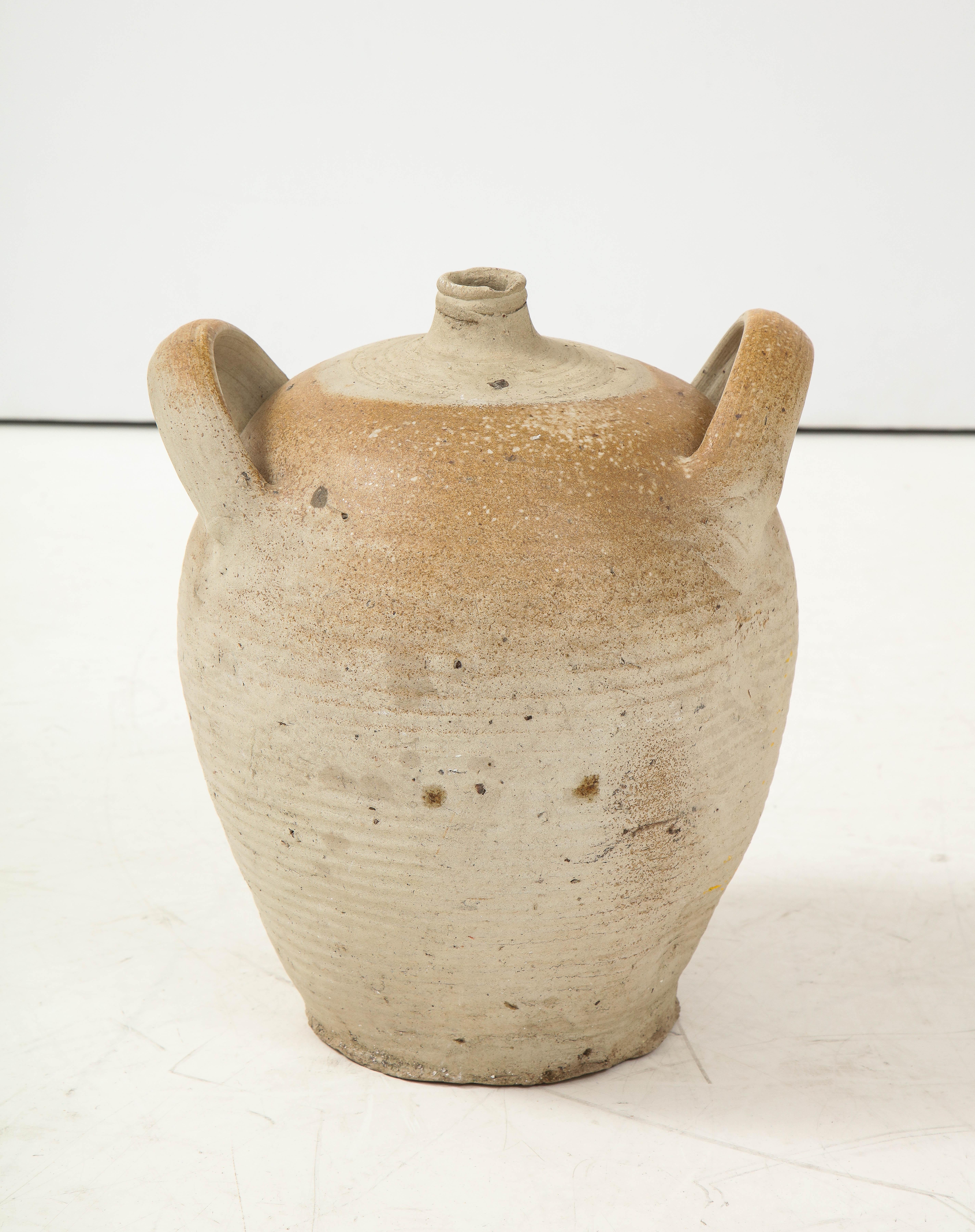 French Provincial Stoneware Vintage Pottery Oil Jar, Jug, Vase or Vessel 8