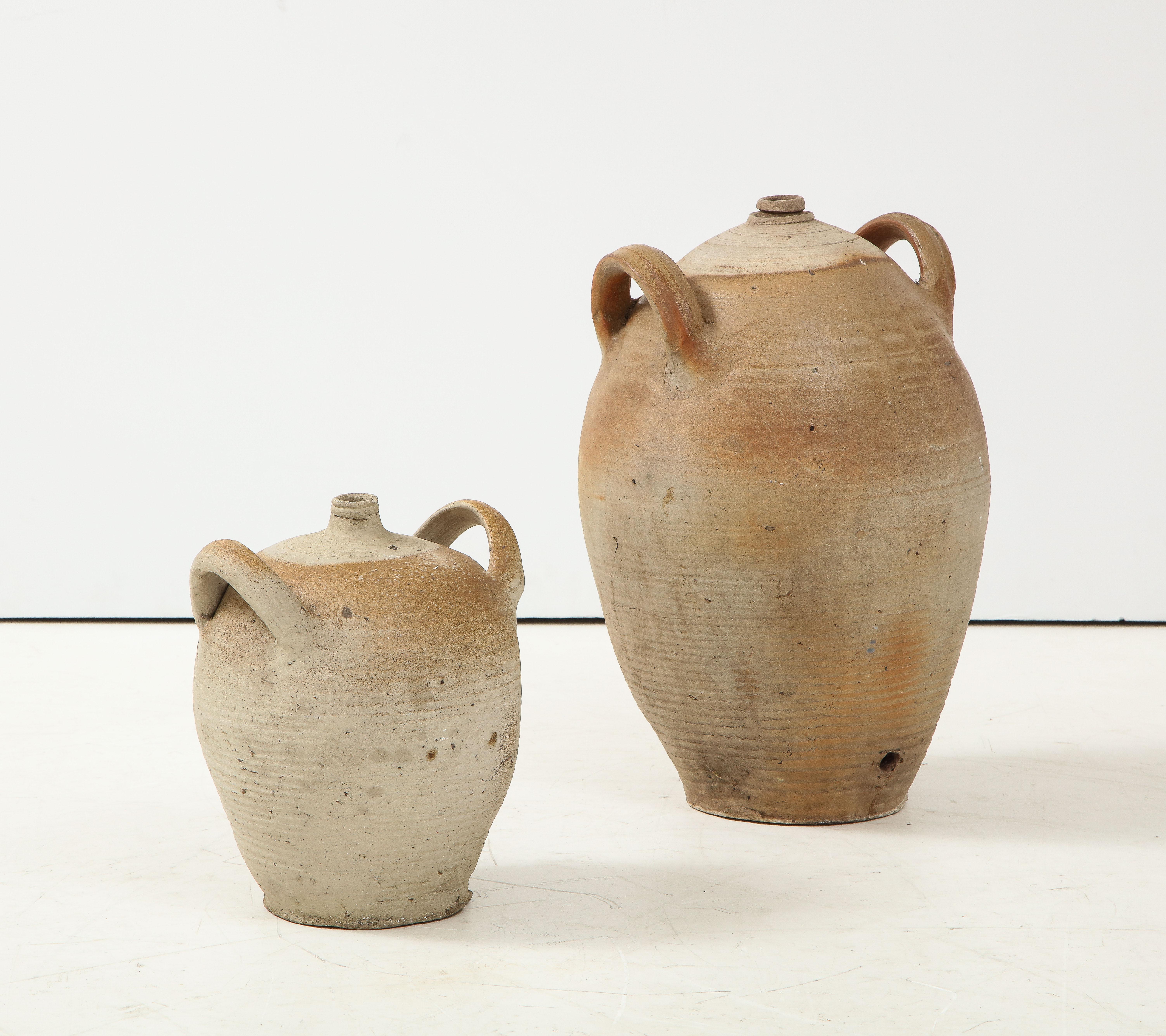 French Provincial Stoneware Vintage Pottery Oil Jar, Jug, Vase or Vessel 1