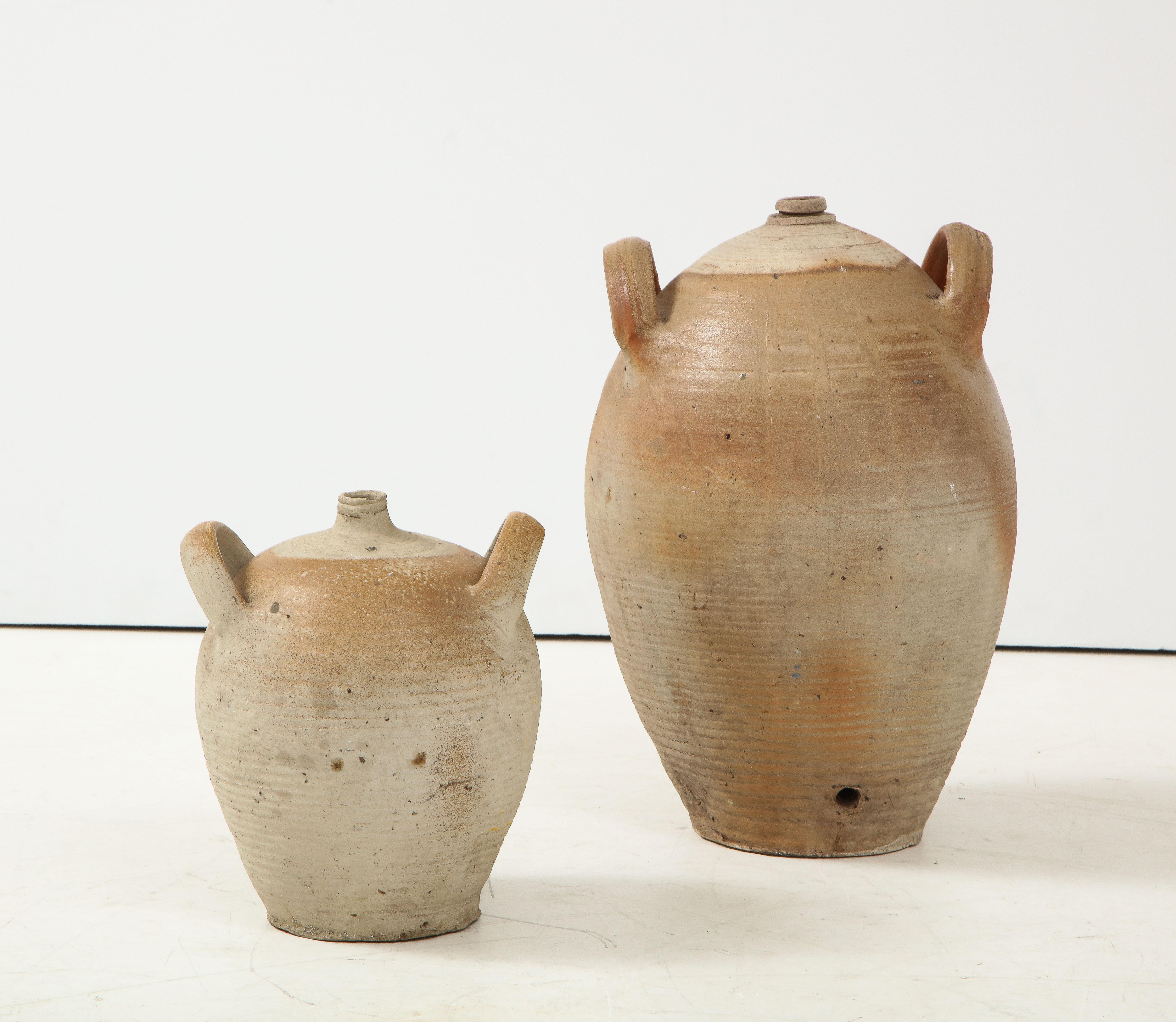 French Provincial Stoneware Vintage Pottery Oil Jar, Jug, Vase or Vessel 2