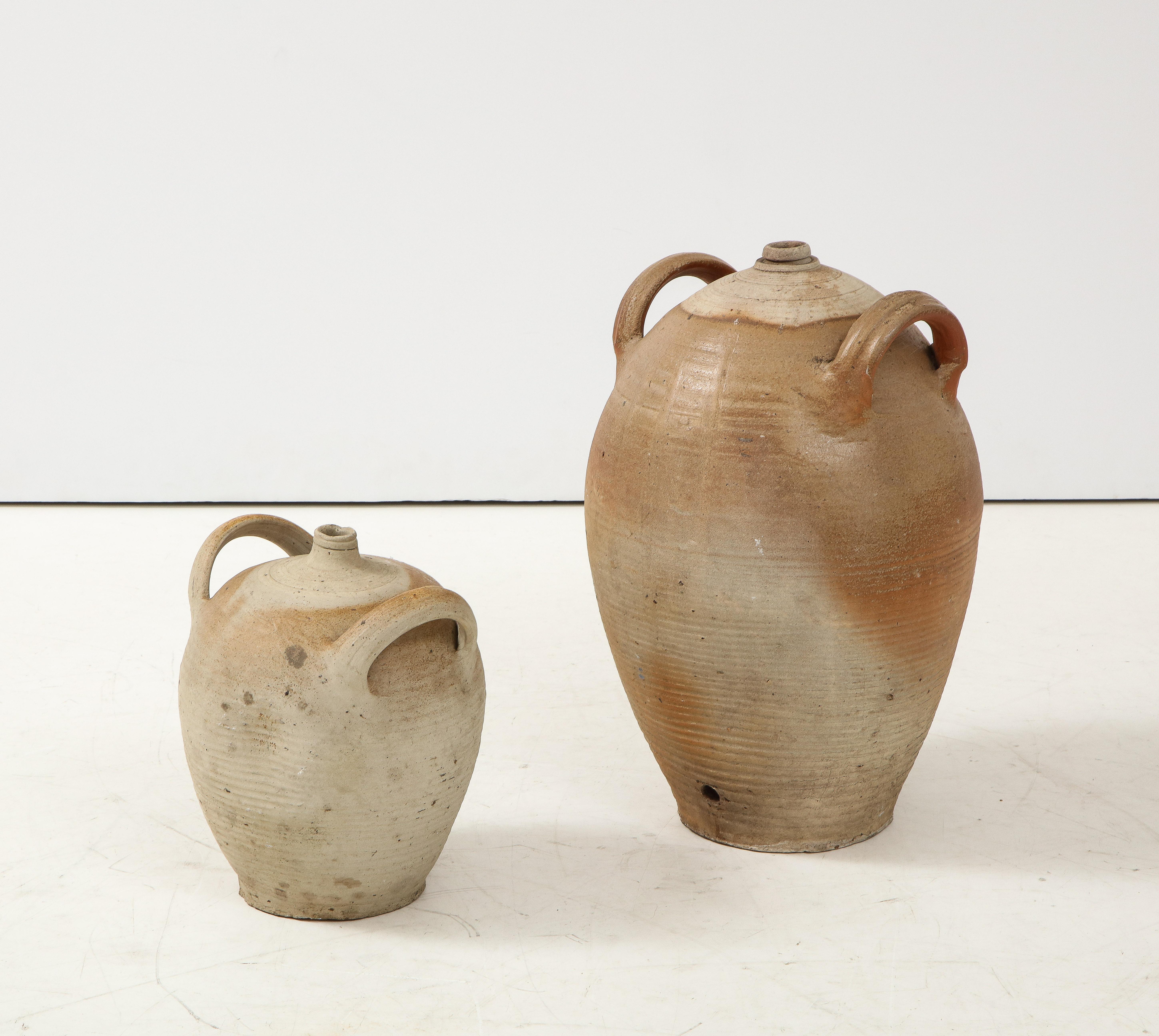 French Provincial Stoneware Vintage Pottery Oil Jar, Jug, Vase or Vessel 4