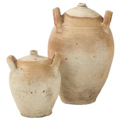 French Provincial Stoneware Vintage Pottery Oil Jar, Jug, Vase or Vessel