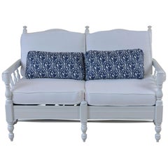 French Provincial Style 2 Person White Settee