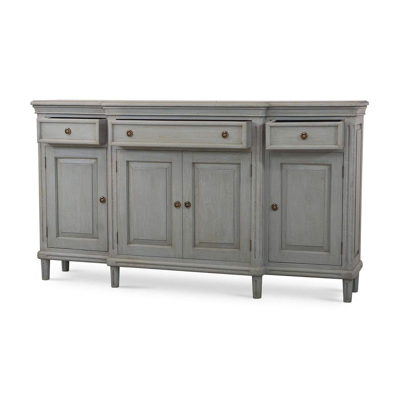 Asian French Provincial Style Credenza - Charleston Grey For Sale