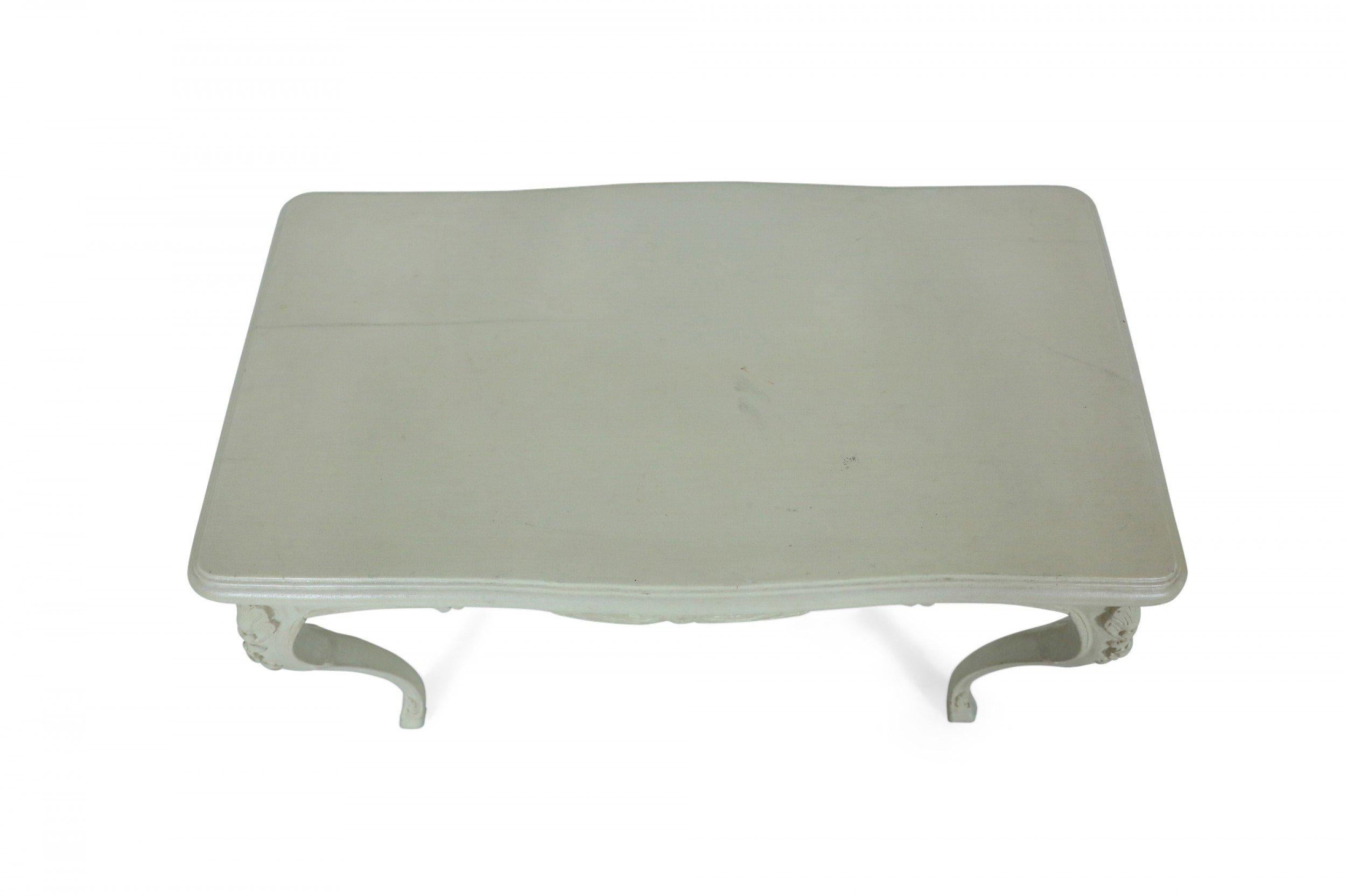 French Provincial Style Beige Painted Foyer / Console Table For Sale 4