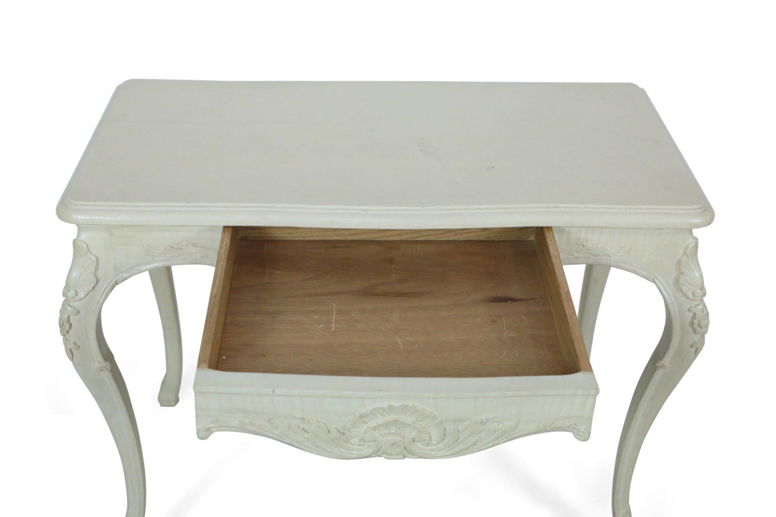 French Provincial Style Beige Painted Foyer / Console Table For Sale 5