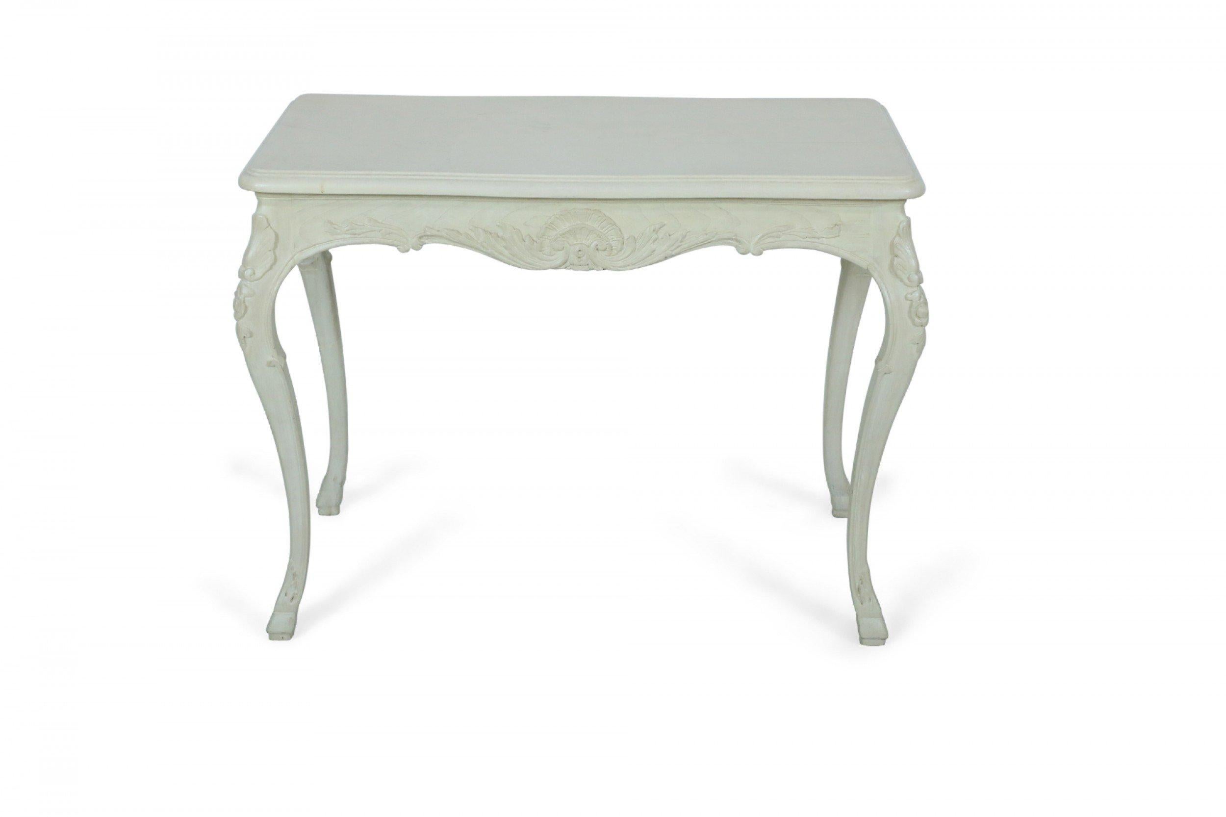 French Provincial Style Beige Painted Foyer / Console Table For Sale 6