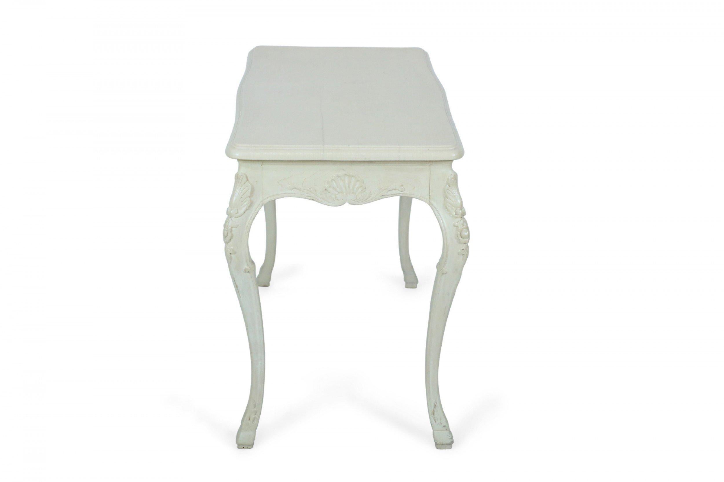 French Provincial Style Beige Painted Foyer / Console Table For Sale 8