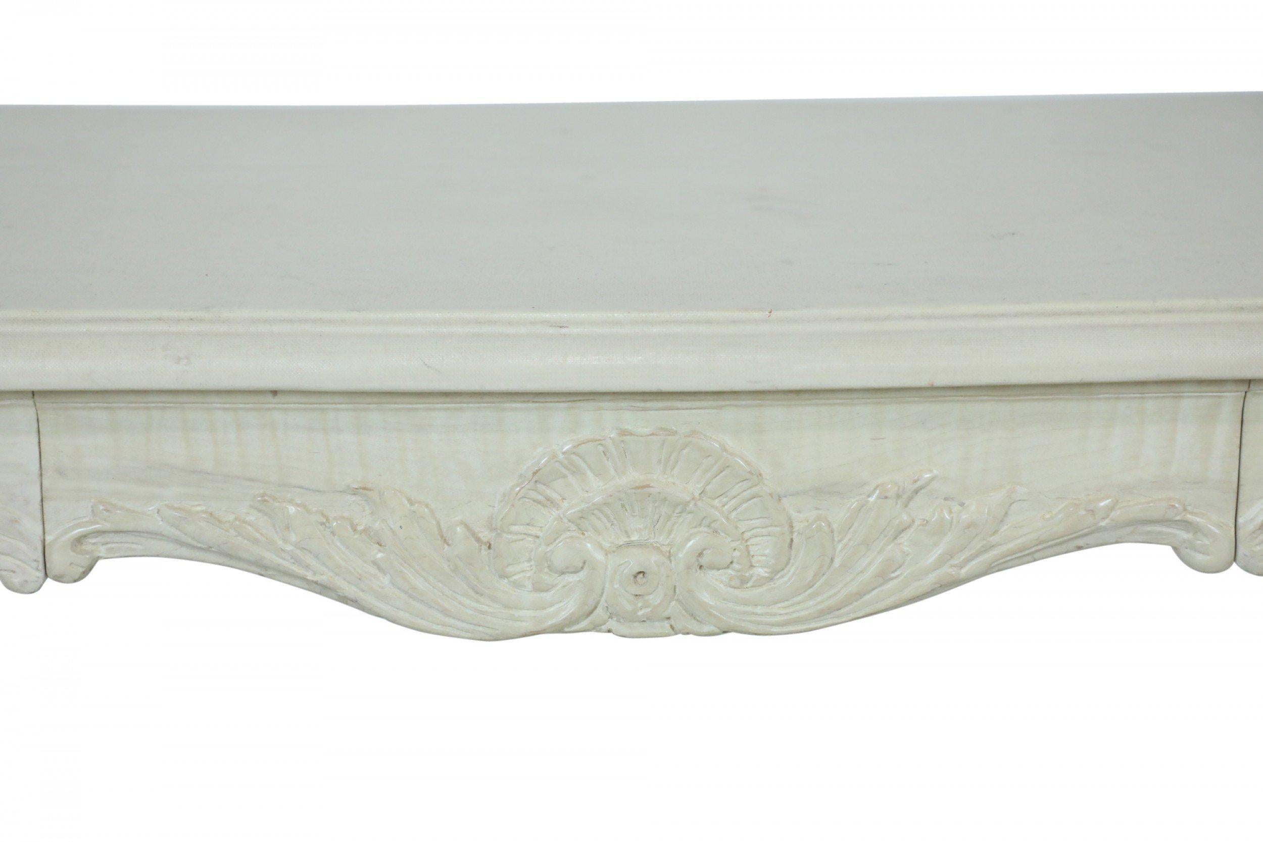 French Provincial Style Beige Painted Foyer / Console Table For Sale 9