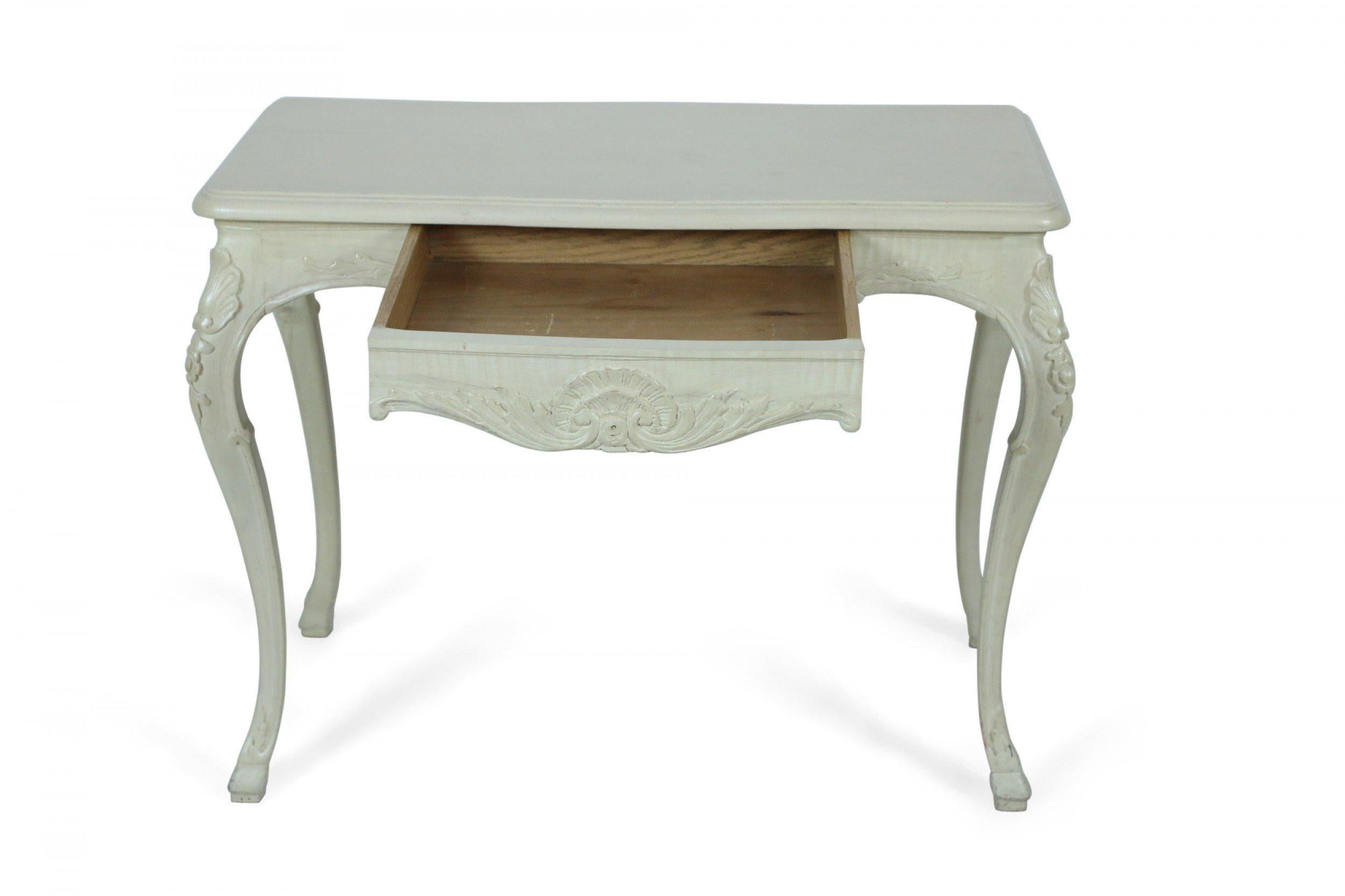French Provincial Style Beige Painted Foyer / Console Table For Sale 10