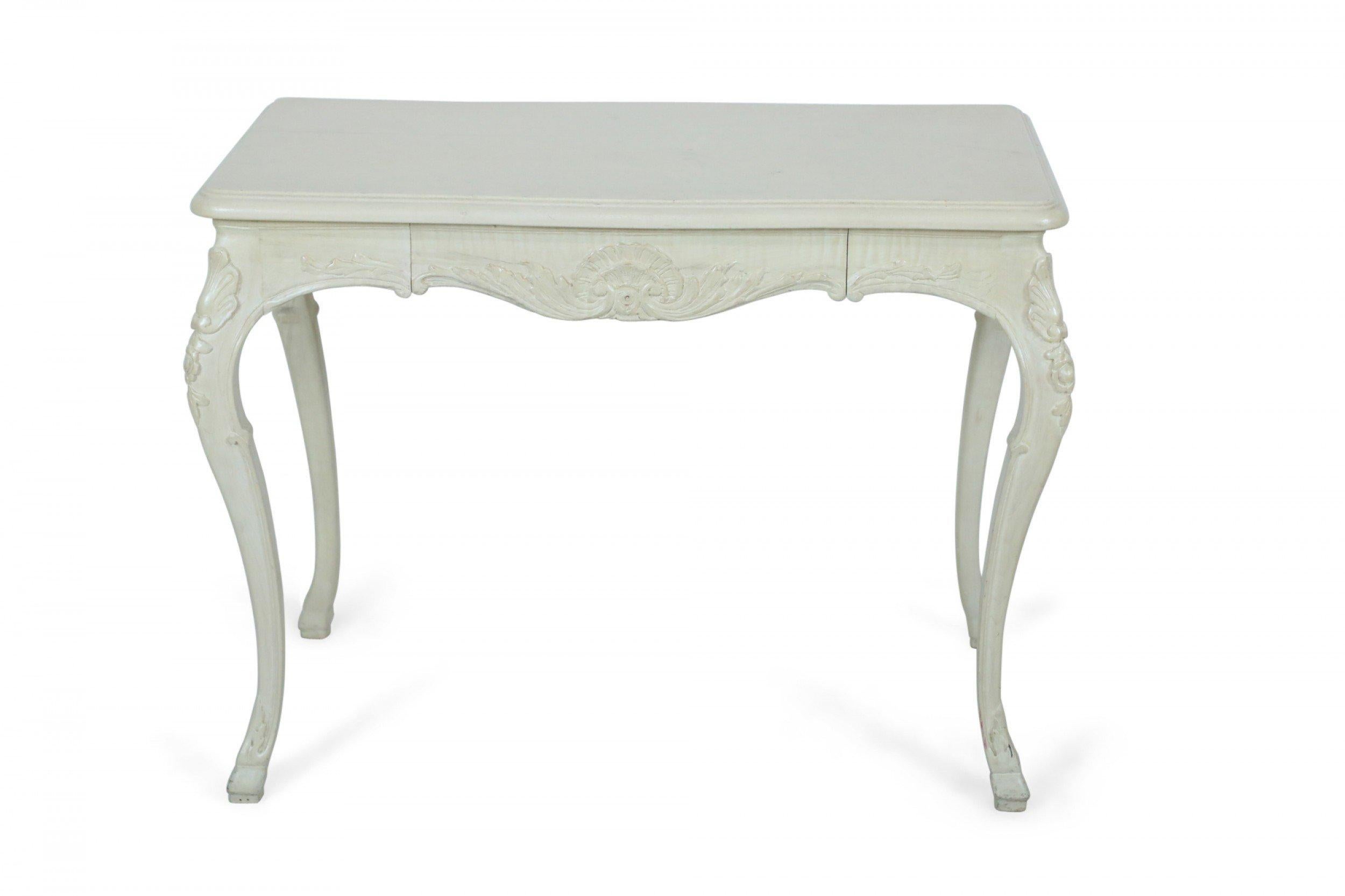 French Provincial Style Beige Painted Foyer / Console Table For Sale 11