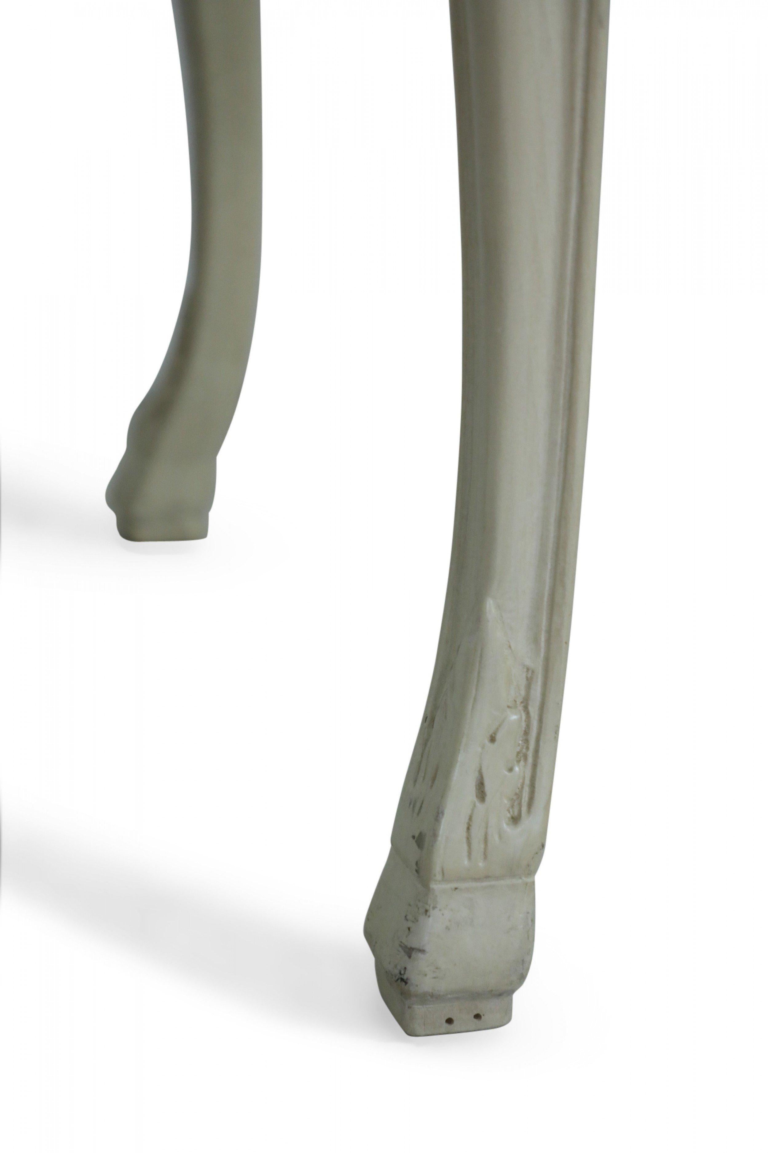 20th Century French Provincial Style Beige Painted Foyer / Console Table For Sale