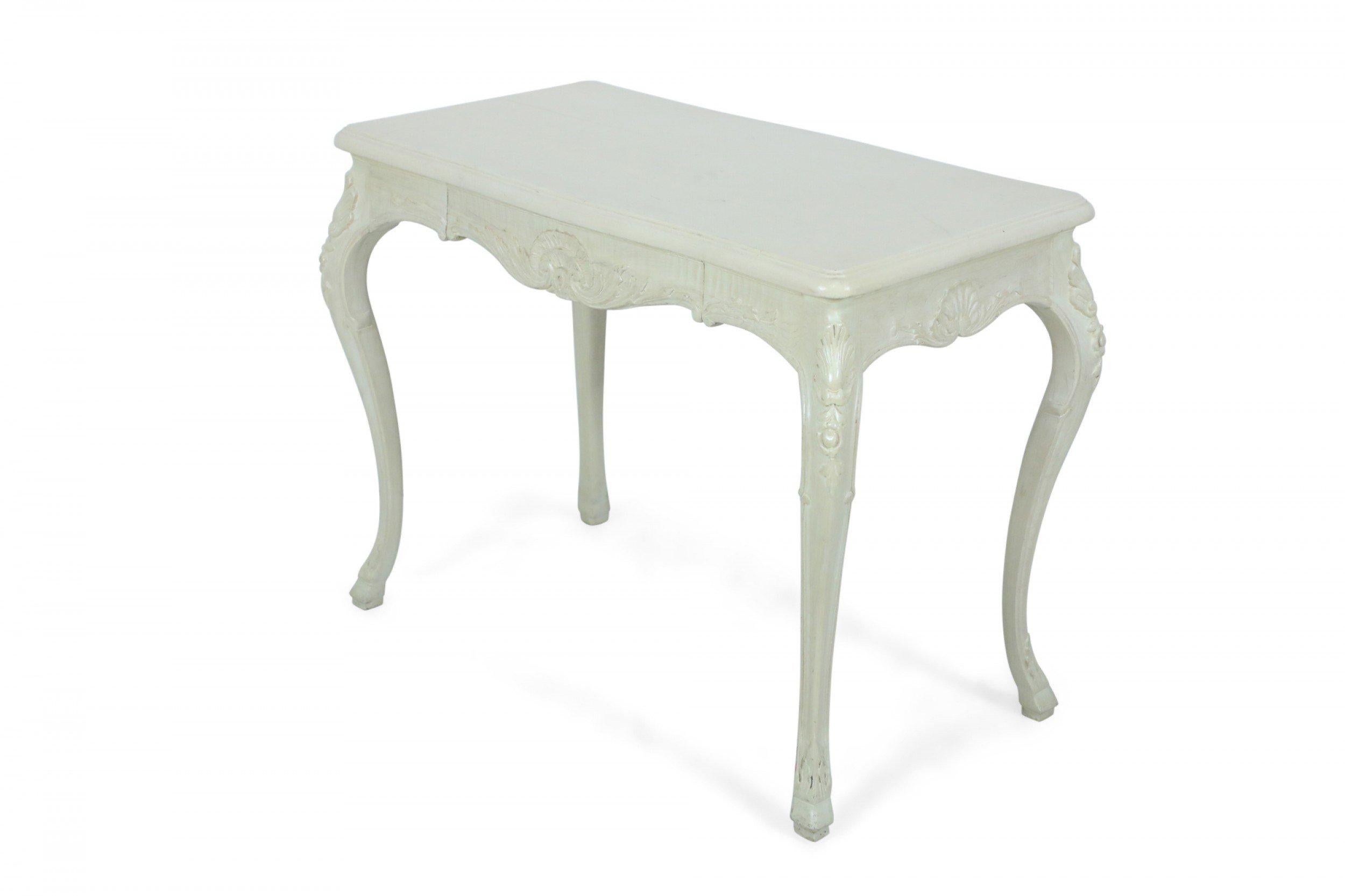 French Provincial Style Beige Painted Foyer / Console Table For Sale 1