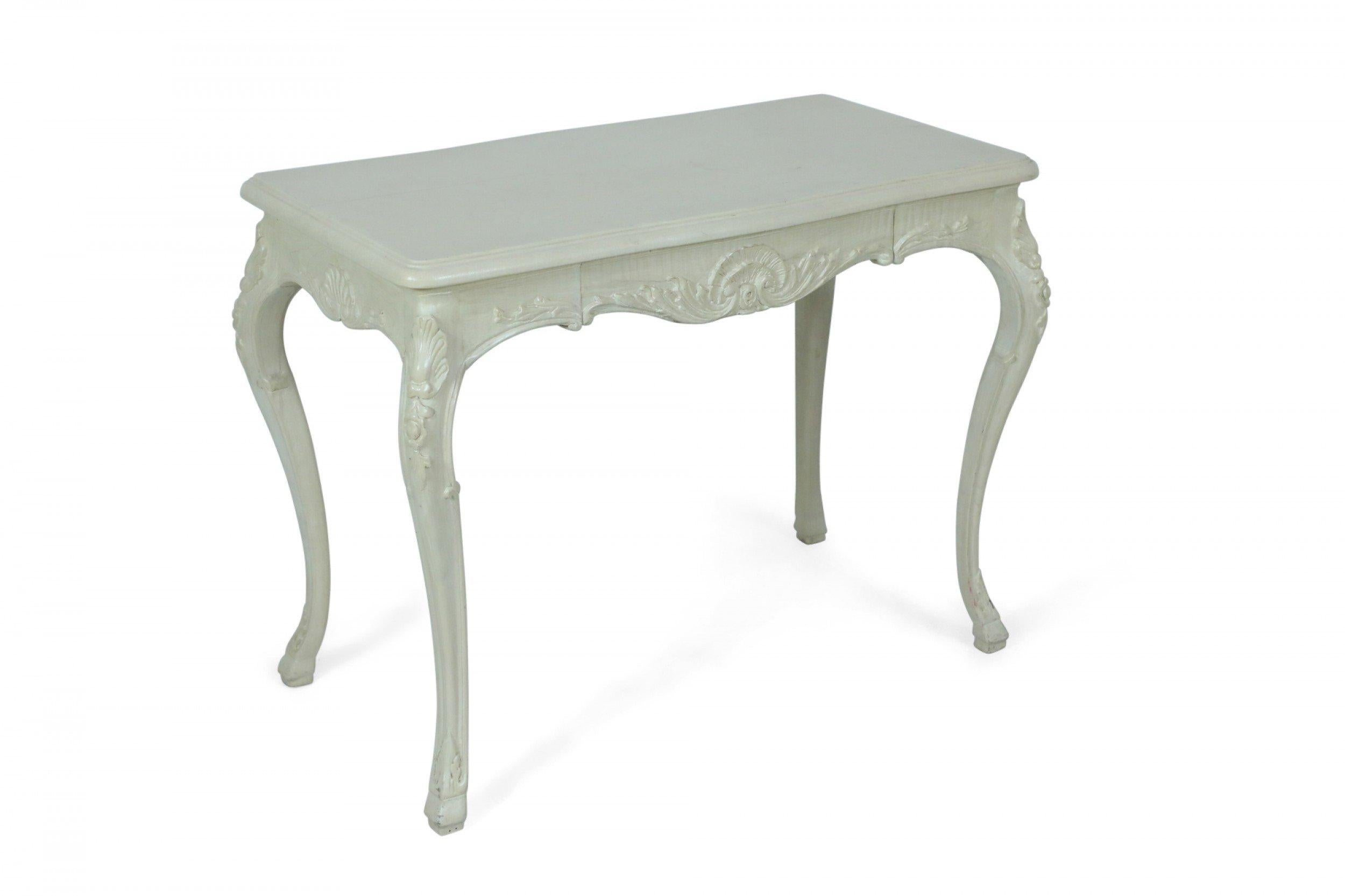 French Provincial Style Beige Painted Foyer / Console Table For Sale 3