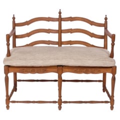 French Provincial Style Bench France circa 1950s Reupholstered In Your Fabric