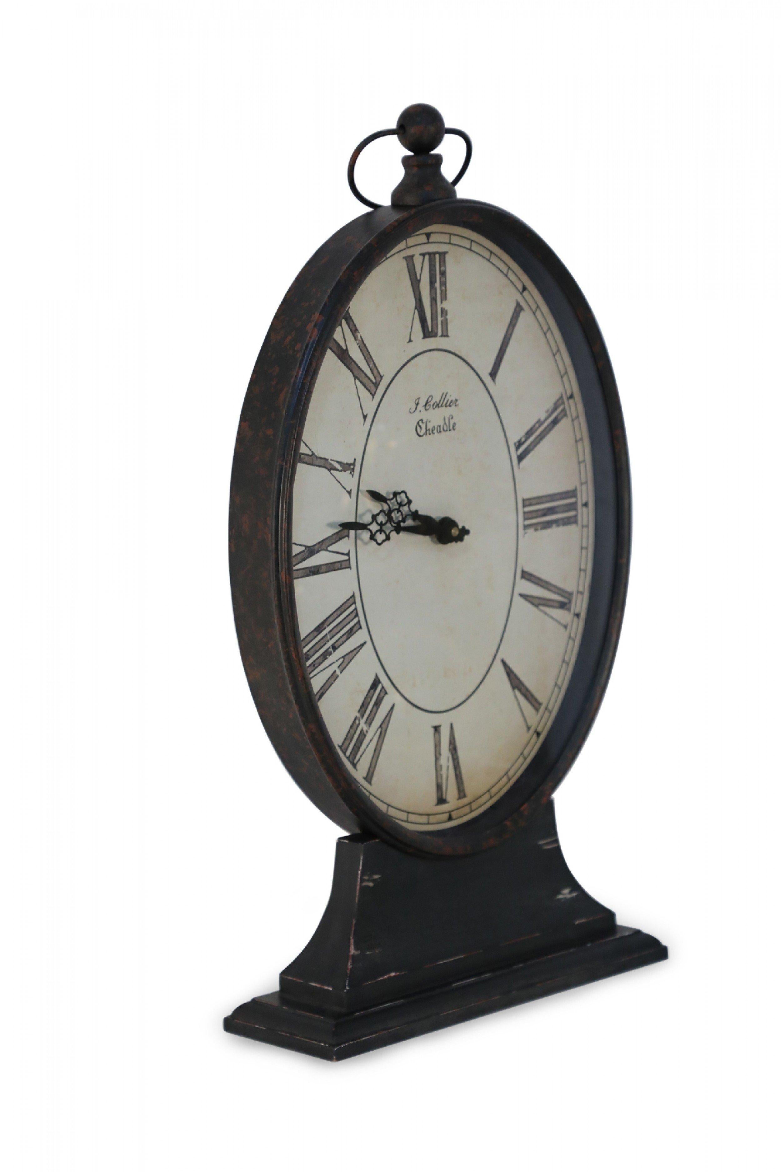 Reloj de Tole Negro Estilo Provincial Francés con Base en venta 5