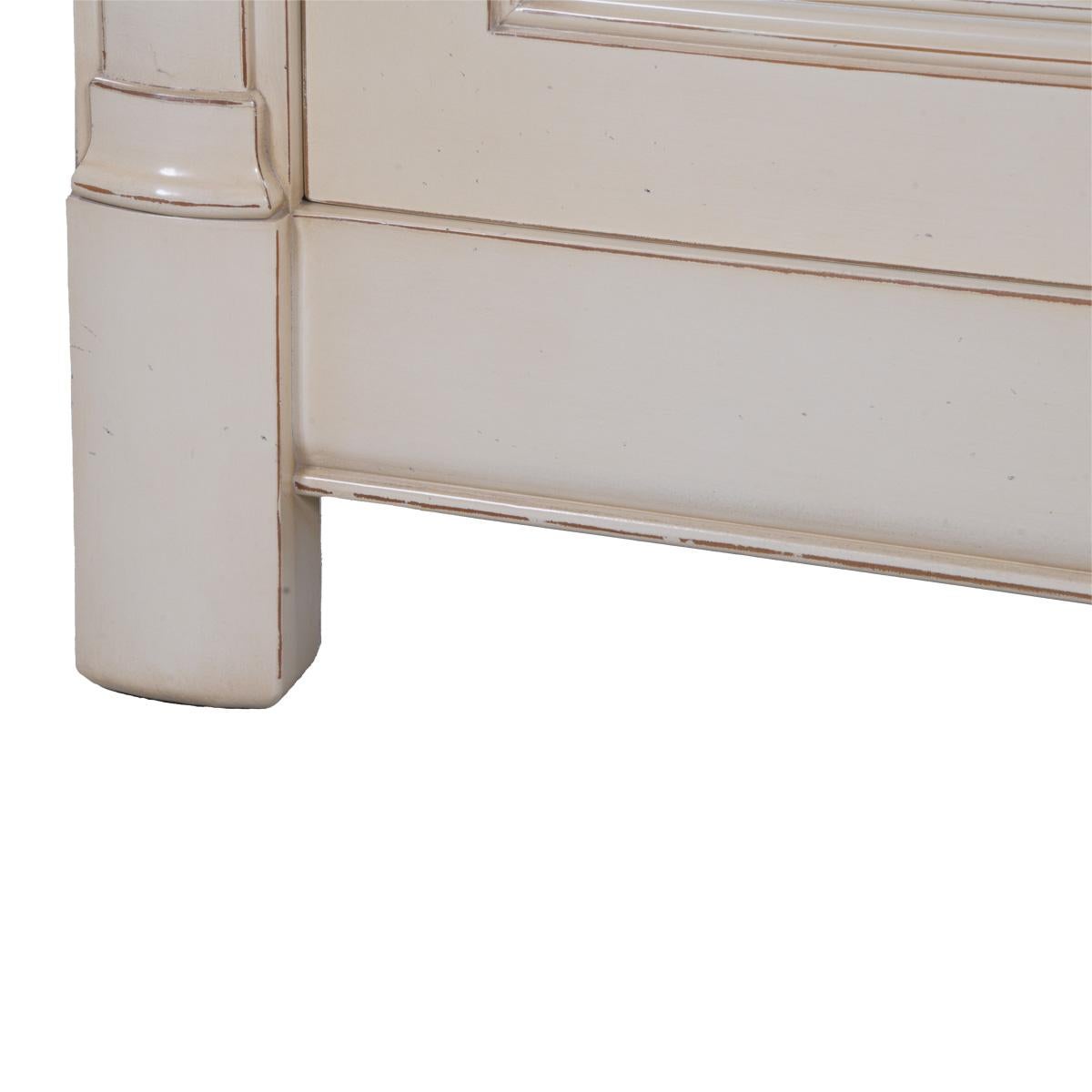 French provincial style bonnetiere in solid cherry, white cream lacquered For Sale 7