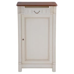 French provincial style bonnetiere in solid cherry, white cream lacquered